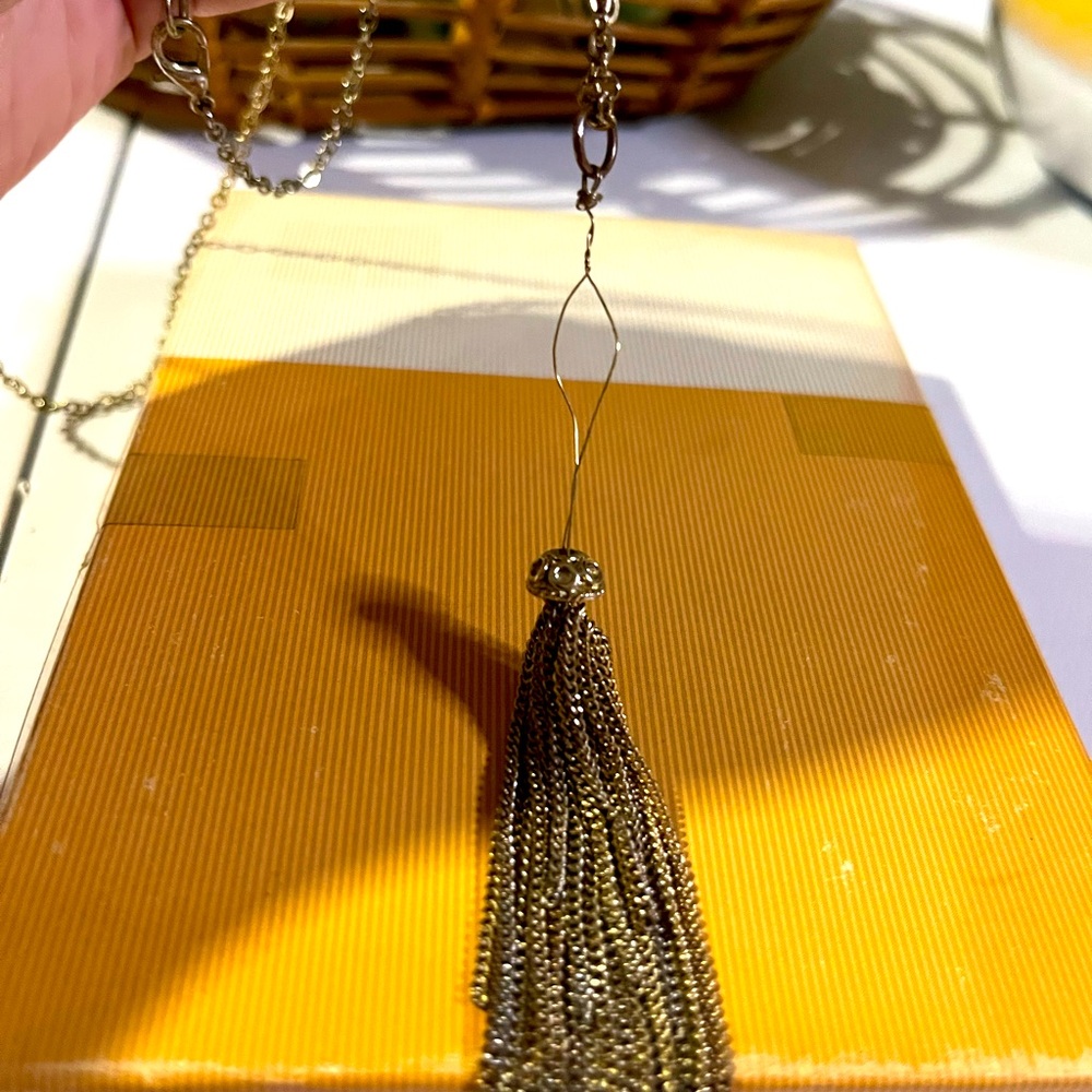 Artistic, unique tassel necklace, long